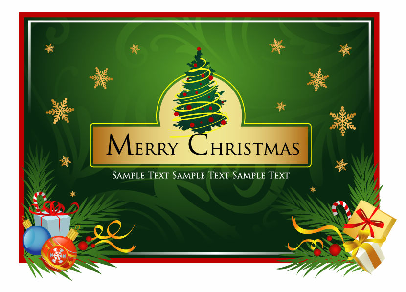 free vector Beautiful Christmas Card Vector